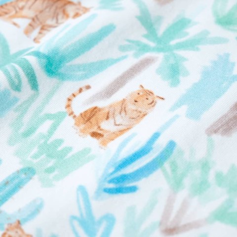 Koszulka dziecięca z krótkimi rękawami, z tygrysami, ecru, 140 Lumarko! 