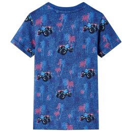 Koszulka dziecięca, z monster truckami, ciemnoniebieski melanż, 104 Lumarko! 
