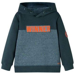 Bluza dziecięca z kapturem i napisem WINNER, ciemnozielona, 104 Lumarko! 