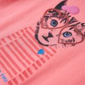 Koszulka dziecięca z długimi rękawami, z kotem, różowa, 140 Lumarko! Lumarko! 