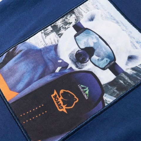 Koszulka dziecięca z długimi rękawami, z niedźwiedziem, indygo, 116 Lumarko! 