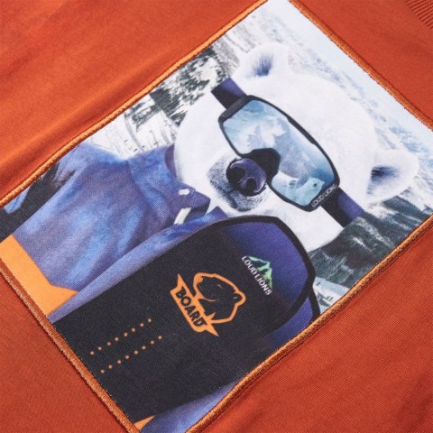 Koszulka dziecięca z długimi rękawami, z niedźwiedziem, rdzawa, 140 Lumarko! 