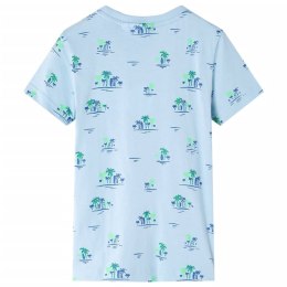 Koszulka dziecięca z nadrukiem palm kokosowych, jasnoniebieska, 116 Lumarko! Lumarko! 