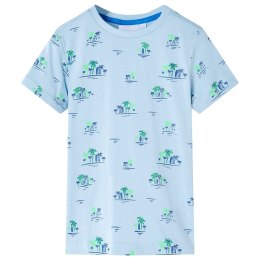 Koszulka dziecięca z nadrukiem palm kokosowych, jasnoniebieska, 140 Lumarko! Lumarko! 