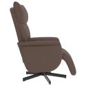 Rozkładany fotel z podnóżkiem, brązowy, sztuczna skóra Lumarko!