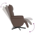 Rozkładany fotel z podnóżkiem, brązowy, sztuczna skóra
