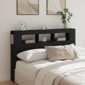Wezgłowie łóżka z LED, czarne, 160x18,5x103,5 cm