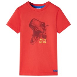 Koszulka dziecięca z krótkimi rękawami i dinozaurem, czerwona, 104 Lumarko! 