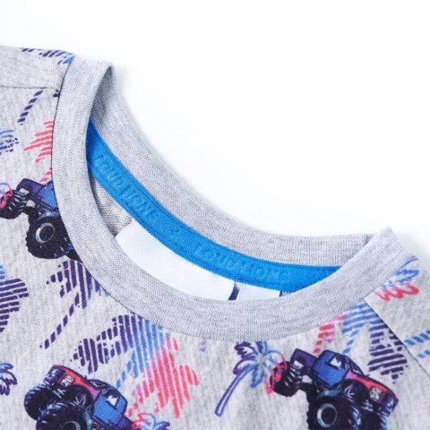 Koszulka dziecięca, z monster truckami, szary melanż, 104 Lumarko! 