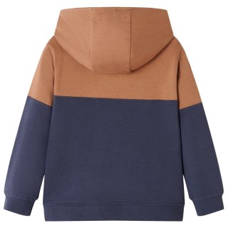 Bluza dziecięca z kapturem i krótkim zamkiem, antracyt i koniak, 92 Lumarko! 