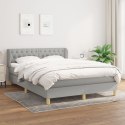 Łóżko kontynentalne z materacem, jasnoszare, tkanina, 140x190cm Lumarko!