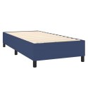 Łóżko kontynentalne z materacem, niebieskie, 100x200cm, tkanina