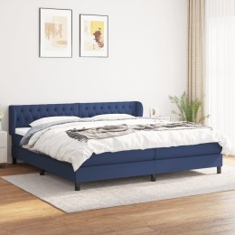 Łóżko kontynentalne z materacem, niebieskie, tkanina 200x200 cm Lumarko!