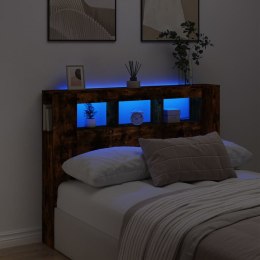 Wezgłowie łóżka z LED, przydymiony dąb, 140x18,5x103,5 cm Lumarko!
