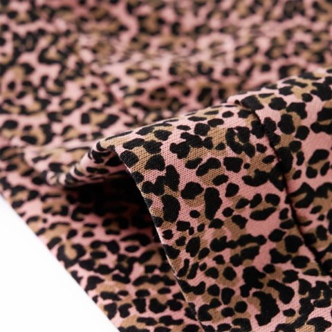 Dziecięca sukienka dresowa w panterkę, subtelny róż, 104 Lumarko! 