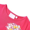 Koszulka dziecięca, z kwiatowym nadrukiem, jaskraworóżowa, 104 Lumarko! 
