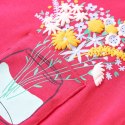 Koszulka dziecięca, z kwiatowym nadrukiem, jaskraworóżowa, 104 Lumarko! 