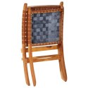 Krzesło składane, brązowe, skóra naturalna Lumarko!