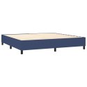 Łóżko kontynentalne z materacem, niebieskie 200x200 cm, tkanina Lumarko!