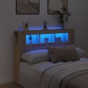 Wezgłowie łóżka z LED, dąb sonoma, 140x18,5x103,5 cm