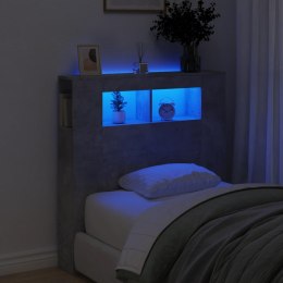 Wezgłowie łóżka z LED, szarość betonu, 100x18,5x103,5 cm Lumarko!