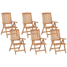 Zestaw 6 krzeseł ogrodowych składany drewno akacjowe jasne JAVA Lumarko!