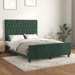 Rama łóżka z zagłówkiem, ciemnozielona, 140x200 cm, aksamitna Lumarko!