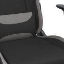 Fotel gamingowy z podnóżkiem, czarno-jasnoszary, tkanina Lumarko!
