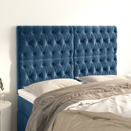 Zagłówki do łóżka, 4 szt, ciemnoniebieski, 80x7x78/88cm aksamit Lumarko!