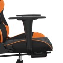 Fotel gamingowy z podnóżkiem, czarno-pomarańczowy Lumarko!