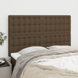 Zagłówki do łóżka, 4 szt, ciemnobrązowe, 72x5x78/88 cm, tkanina