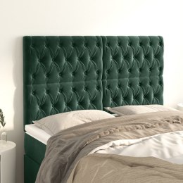 Zagłówki do łóżka, 4 szt, ciemnozielone, 72x7x78/88 cm, aksamit Lumarko!