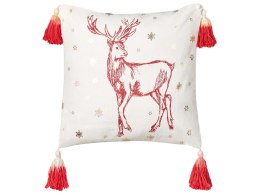 2 poduszki motyw świąteczny bawełniane 45 x 45 cm biało-czerwone VALLOTA Lumarko!
