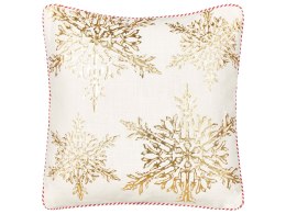 2 poduszki motyw świąteczny bawełniane 45 x 45 cm biało-złote STAPELIA Lumarko!