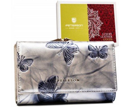 Elegancki, skórzany portfel damski na bigiel i zatrzask - Peterson Lumarko! Lumarko!