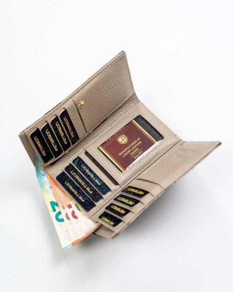 Elegancki, skórzany portfel damski na bigiel i zatrzask - Peterson Lumarko! Lumarko!