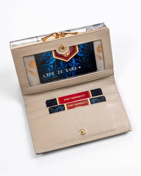 Elegancki, skórzany portfel damski na bigiel i zatrzask - Peterson Lumarko! Lumarko!