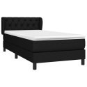 Łóżko kontynentalne z materacem, czarne, tkanina, 80x200 cm Lumarko! 