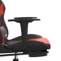 Fotel gamingowy z podnóżkiem, czarno-czerwony, sztuczna skóra Lumarko! 