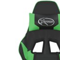 Fotel gamingowy z podnóżkiem, czarno-zielony, sztuczna skóra Lumarko! 