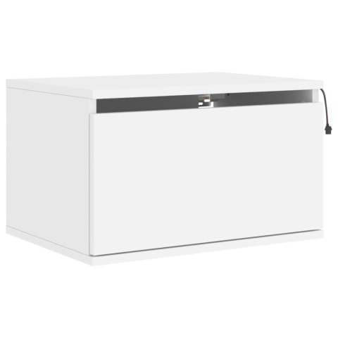 Wiszące szafki nocne z LED, 2 szt., białe Lumarko! 