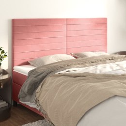 Zagłówki do łóżka, 4 szt., różowy, 80x5x78/88 cm, aksamit Lumarko! 