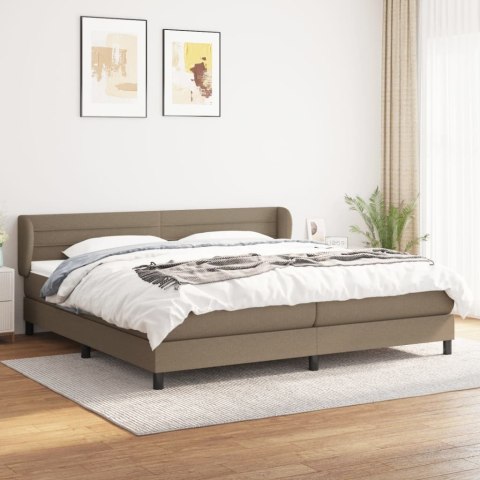 Łóżko kontynentalne z materacem, taupe, tkanina, 200x200 cm Lumarko! 