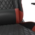 Fotel gamingowy z podnóżkiem, czarny i wino, sztuczna skóra Lumarko! 
