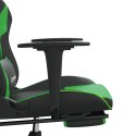 Masujący fotel gamingowy z podnóżkiem, czarno-zielony, ekoskóra Lumarko! 