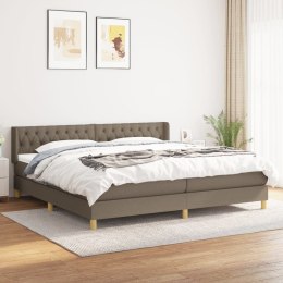 Łóżko kontynentalne z materacem, taupe, tkanina, 200x200 cm Lumarko! 