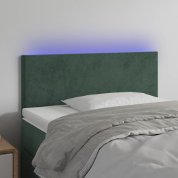 Zagłówek do łóżka z LED, ciemnozielony, 90x5x78/88 cm, aksamit Lumarko! 