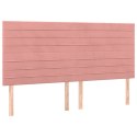 Zagłówek do łóżka z LED, różowy, 160x5x118/128 cm, aksamit Lumarko! 