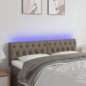 Zagłówek do łóżka z LED, taupe, 160x7x78/88 cm, tkanina Lumarko! 
