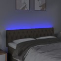 Zagłówek do łóżka z LED, taupe, 160x7x78/88 cm, tkanina Lumarko! 